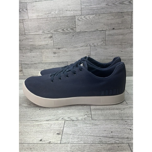 Nobull Canvas Trainers Mens 9.5 Blue Fabric Workout Athletic Gym Shoes Sneakers - Picture 4 of 11